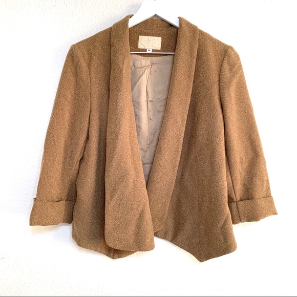 Alberto Makali Camel Open Front Drape Blazer - Picture 9 of 12